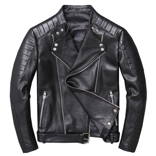 genuine leather jacket men real sheepskin motorcycle biker leather jacket casual slim male winter outerwear jaqueta de couro, Black
genuine leather jacket men real sheepskin motorcycle biker leather jacket casual slim male winter outerwear jaqueta de couro, Black