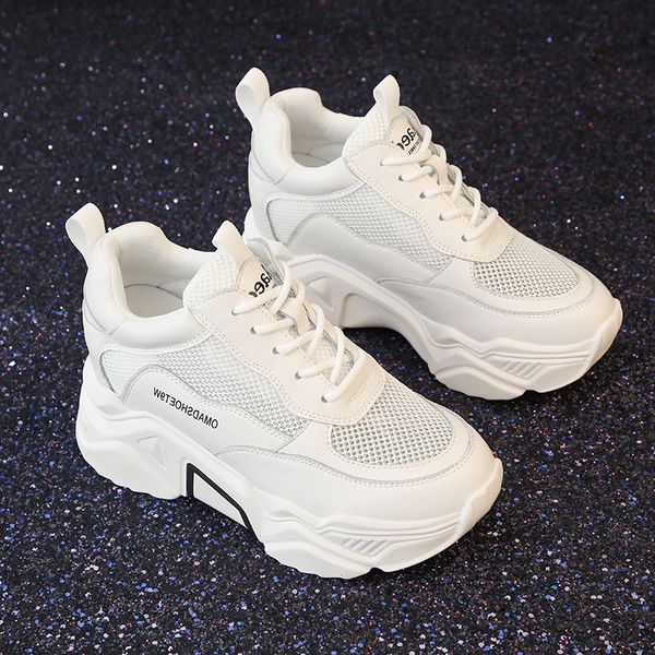 8cm high inside breathable mesh small white shoes for women new thick soled sports casual shoes for women, Black
8cm high inside breathable mesh small white shoes for women new thick soled sports casual shoes for women, Black