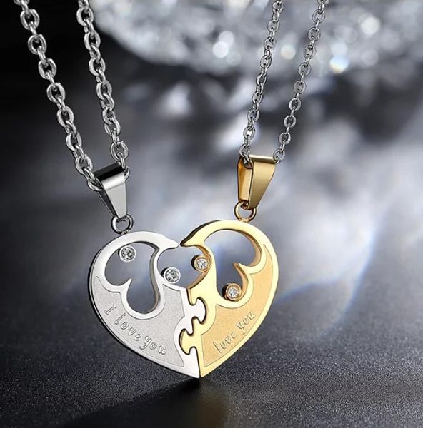heart-printed titanium steel couple necklace men and women heart-shaped love pendant korean fashion jewelry one product11, Silver
heart-printed titanium steel couple necklace men and women heart-shaped love pendant korean fashion jewelry one product11, Silver