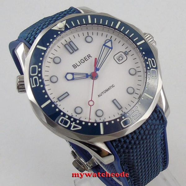 bliger 41mm men's watch silver case sapphire glass ceramic bezel white dial date luminous men's watch, Slivery;brown
bliger 41mm men's watch silver case sapphire glass ceramic bezel white dial date luminous men's watch, Slivery;brown