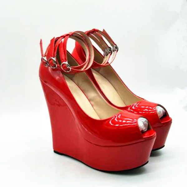 shofoo shoes,beautiful fashionable women's shoes, patent leather,about 14.5cm wedges heel women's shoes, peep toe pumps, Black
shofoo shoes,beautiful fashionable women's shoes, patent leather,about 14.5cm wedges heel women's shoes, peep toe pumps, Black