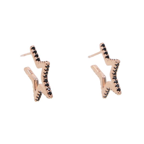 simple 925 sterling silver star geometric hoop earring for women paved black cz fashion jewelry wedding party gift in rose gold2, Golden;silver
simple 925 sterling silver star geometric hoop earring for women paved black cz fashion jewelry wedding party gift in rose gold2, Golden;silver