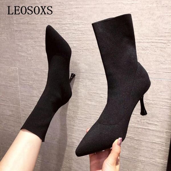 new mid-tube thin socks women's boots thin high-heeled pointed-toe women's boots knitted socks elastic long-tube, Black
new mid-tube thin socks women's boots thin high-heeled pointed-toe women's boots knitted socks elastic long-tube, Black