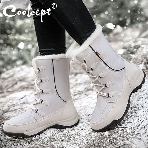coolcept 2020 new snow boots women lace up solid color plush fur warm mid calf boots winter outdoor women footwear size 35-42, Black
coolcept 2020 new snow boots women lace up solid color plush fur warm mid calf boots winter outdoor women footwear size 35-42, Black