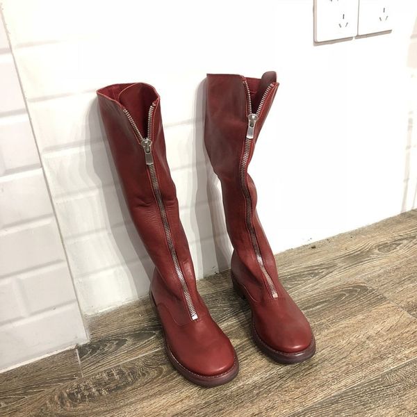 winter fashion women knee high knight boots zipper genuine leather motorcycle riding boots white bikers leather safety shoes, Black 
winter fashion women knee high knight boots zipper genuine leather motorcycle riding boots white bikers leather safety shoes, Black