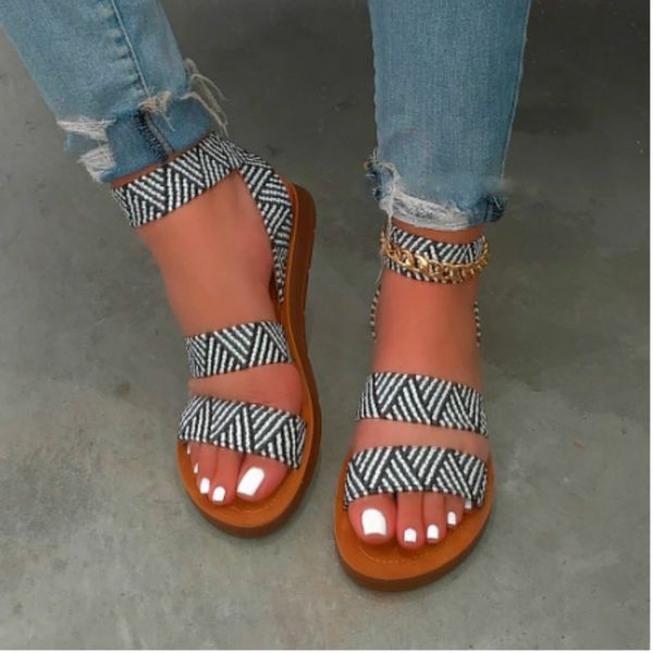 women's stretch fabric printed sandals vintage women summer shoes plus size sandals ladies casual rome style flat shoes female, Black
women's stretch fabric printed sandals vintage women summer shoes plus size sandals ladies casual rome style flat shoes female, Black