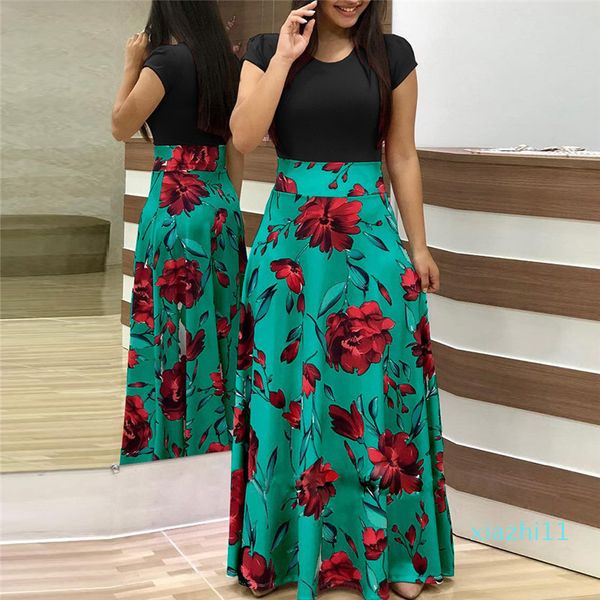 women summer long dress floral print bohemian beach maxi dress casual patchwork short sleeve party dresses vestidos verano 2020, Black;pink
women summer long dress floral print bohemian beach maxi dress casual patchwork short sleeve party dresses vestidos verano 2020, Black;pink