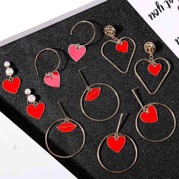 dangle & chandelier fashion enamel red heart lips drop earrings for women 2021 trendy gold big circle earring female statement party jewelry, Silver
dangle & chandelier fashion enamel red heart lips drop earrings for women 2021 trendy gold big circle earring female statement party jewelry, Silver