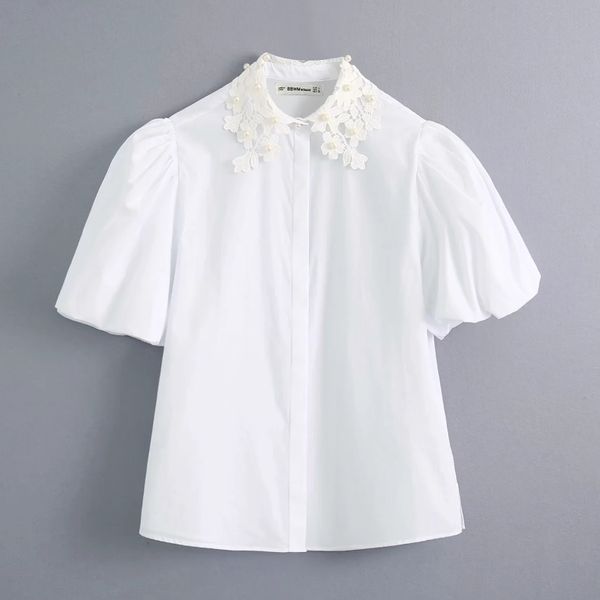 2020 new fashion woman crochet lace turn-down collar white shirt casual ladies lantern sleeve blouse loose s7255
2020 new fashion woman crochet lace turn-down collar white shirt casual ladies lantern sleeve blouse loose s7255