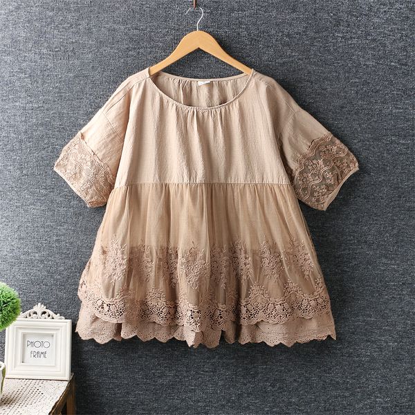 2020 new summer women blouse japan style literary fresh o-neck lace embroidery pullover women short sleeve loose shirt, White
2020 new summer women blouse japan style literary fresh o-neck lace embroidery pullover women short sleeve loose shirt, White