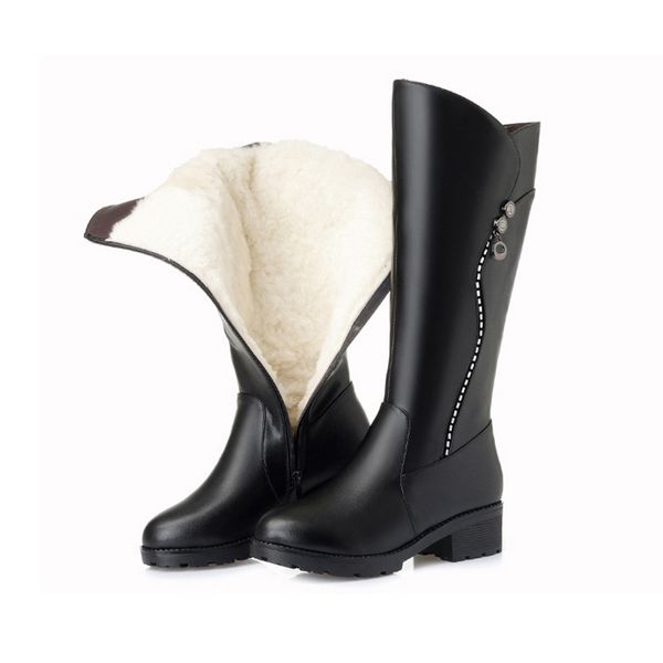 women high boots winter genuine leather ladies long boot fur wool woman warm black winter boots heels knee-high boot
women high boots winter genuine leather ladies long boot fur wool woman warm black winter boots heels knee-high boot