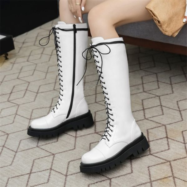 pxelena plus size 34-43 shoes women combat long boots chunky platform lace up riding knight motorcycle knee high boots, Black
pxelena plus size 34-43 shoes women combat long boots chunky platform lace up riding knight motorcycle knee high boots, Black