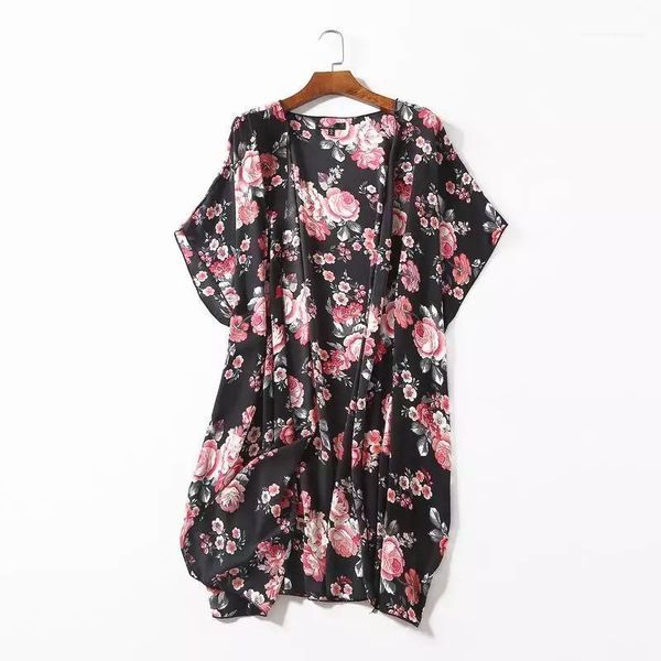 printed kimono chiffon cardigan sun protection clothing summer women swimwear bathing suit designer floral rash guards, White;black
printed kimono chiffon cardigan sun protection clothing summer women swimwear bathing suit designer floral rash guards, White;black