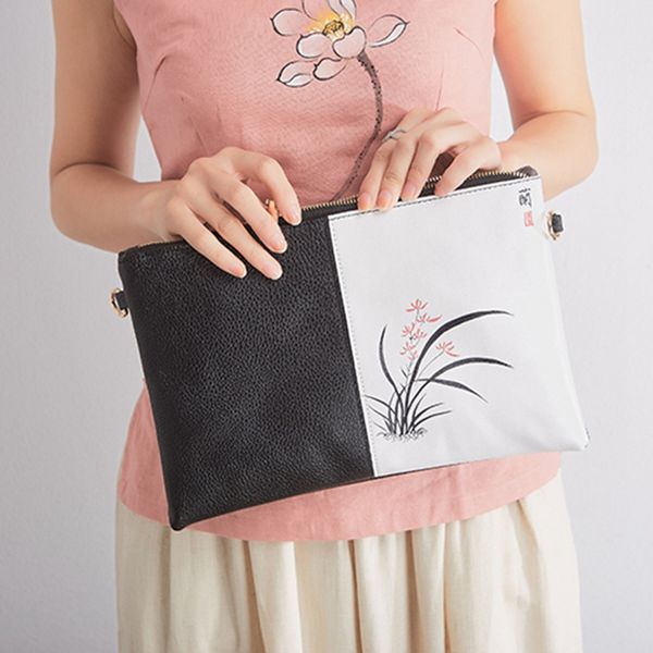 chinese flower hand painted women pu leather clutch handbag multi-function elegant ladies retro style shoulder bags black orange
chinese flower hand painted women pu leather clutch handbag multi-function elegant ladies retro style shoulder bags black orange