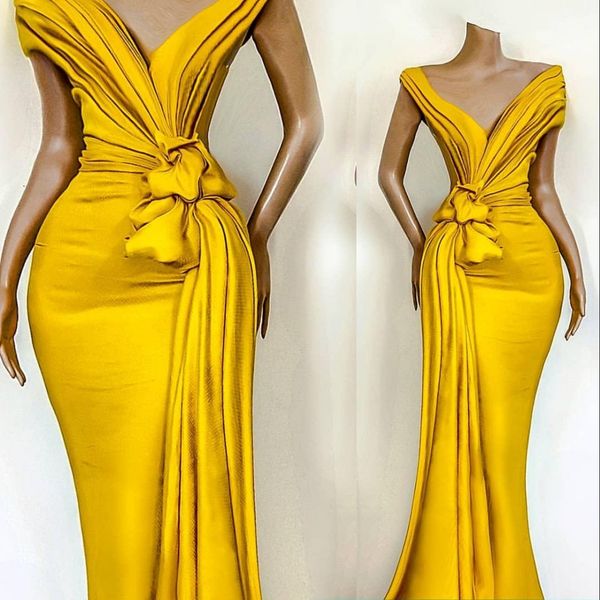 stunning yellow mermaid prom dresses pleats knoted off the shoulder formal party celebrity gowns for women occasion evening wear, Black
stunning yellow mermaid prom dresses pleats knoted off the shoulder formal party celebrity gowns for women occasion evening wear, Black