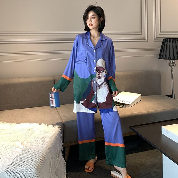 women sleepwear set autumn silk sleepwear girls satin sleepwear long sleeve two pieces suit casual loose pajamas, Black;red
women sleepwear set autumn silk sleepwear girls satin sleepwear long sleeve two pieces suit casual loose pajamas, Black;red