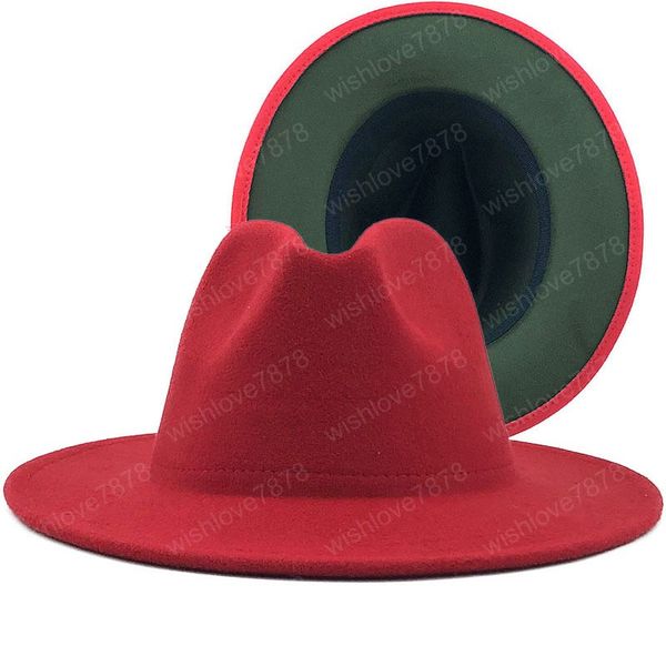 winter outer red inner army green wool felt jazz fedora hats with thin belt buckle men women wide brim panama trilby cap, Blue;gray
winter outer red inner army green wool felt jazz fedora hats with thin belt buckle men women wide brim panama trilby cap, Blue;gray