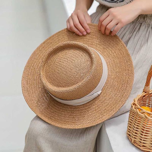 simple ladies handmade natural straw hat summer beach hat for women men panama cap concave flat protetion visor sun boat hats, Blue;gray
simple ladies handmade natural straw hat summer beach hat for women men panama cap concave flat protetion visor sun boat hats, Blue;gray