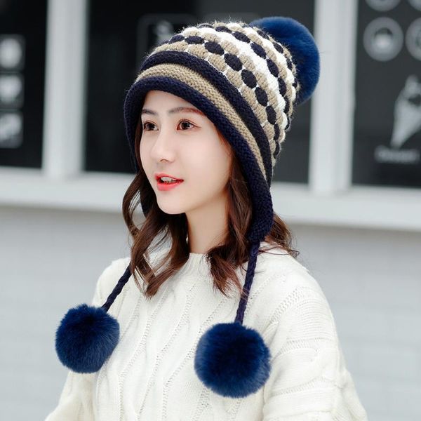 women splicing flower knit crochet beanie hat winter warm cap beret outdoor casual vintage hats femme chapeau aldult caps, Blue;gray 
women splicing flower knit crochet beanie hat winter warm cap beret outdoor casual vintage hats femme chapeau aldult caps, Blue;gray