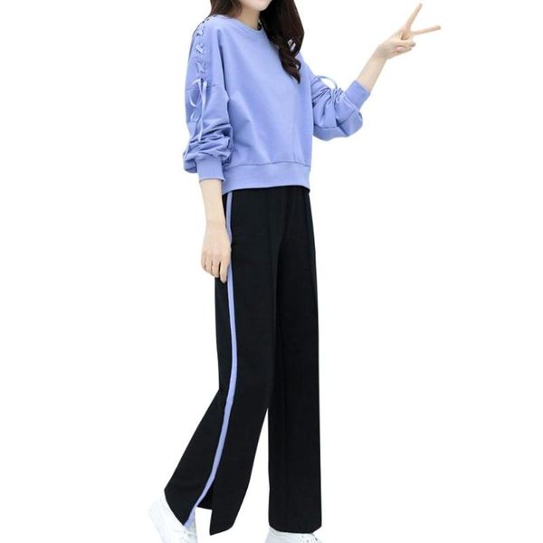 running sets women fashion leisure o-neck long sleeve lace pure color and pant suit 2pcs autumn outdooor tracksuit for female, Black;blue
running sets women fashion leisure o-neck long sleeve lace pure color and pant suit 2pcs autumn outdooor tracksuit for female, Black;blue