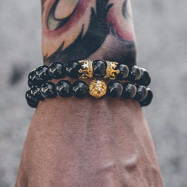mcllroy men bracelet lion head with crown bracelets 8mm natural stone beads bracelet pave cz crowns men women jewelry pulseras y200730, Black
mcllroy men bracelet lion head with crown bracelets 8mm natural stone beads bracelet pave cz crowns men women jewelry pulseras y200730, Black