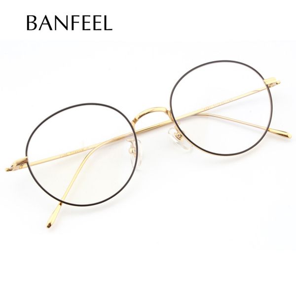 titanium glasses frame women vintage round myopia optical prescription eyeglasses frames new men female retro oval eyewear, Black 
titanium glasses frame women vintage round myopia optical prescription eyeglasses frames new men female retro oval eyewear, Black