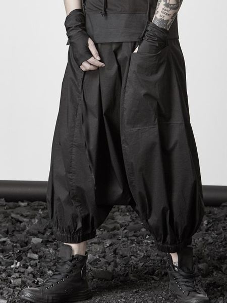 2020 new fashionable casual loose baggy pants nine point tide men's personalized breathable crotch straddle pants, Black
2020 new fashionable casual loose baggy pants nine point tide men's personalized breathable crotch straddle pants, Black