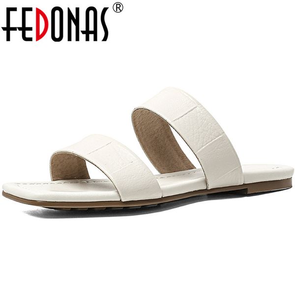 fedonas concise open-toed women's flat shoes genuine leather female slippers fashion sandals for walking at home shoes woman, Black
fedonas concise open-toed women's flat shoes genuine leather female slippers fashion sandals for walking at home shoes woman, Black