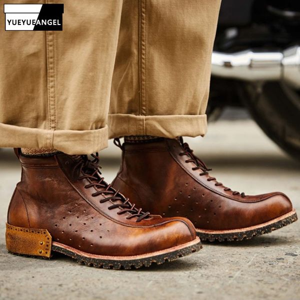 vintage handmade genuine leather cowhide work ankle boots men england style motorcycle boots winter high-platform shoes, Black
vintage handmade genuine leather cowhide work ankle boots men england style motorcycle boots winter high-platform shoes, Black
