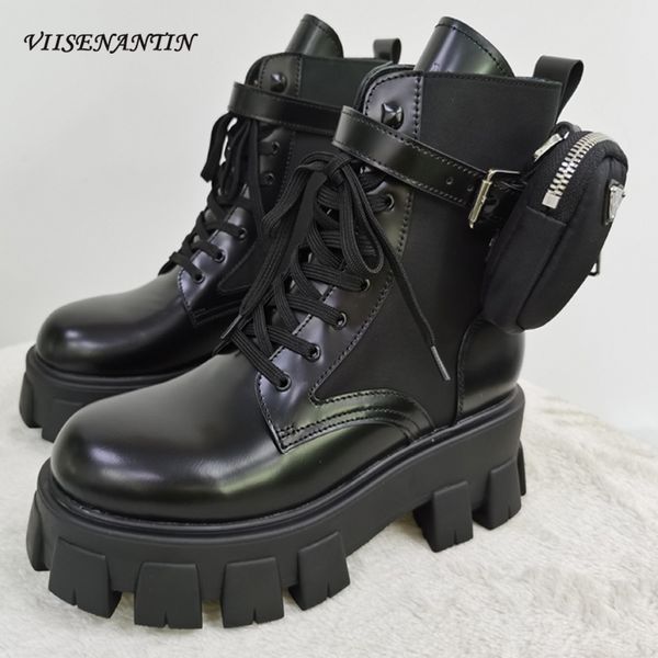 autumn & winter thick high heel genuine leather pockets black motorcycle boots round toe botas de mujer metal buckle shoes women
autumn & winter thick high heel genuine leather pockets black motorcycle boots round toe botas de mujer metal buckle shoes women