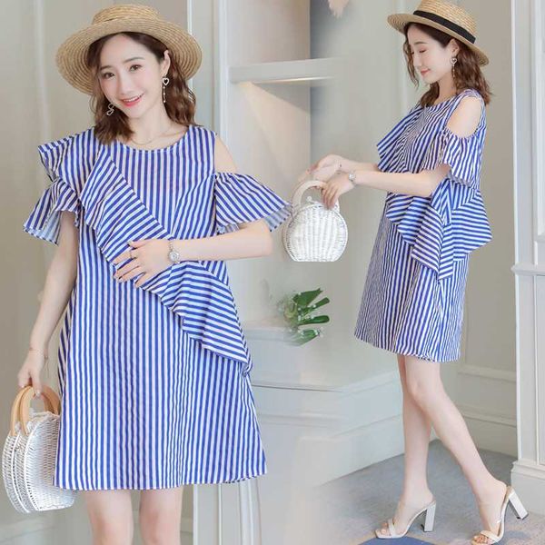 6809# maternity clothes summer short sleeve easy matching striped a line dress for pregnant women pregnancy clothes, White
6809# maternity clothes summer short sleeve easy matching striped a line dress for pregnant women pregnancy clothes, White