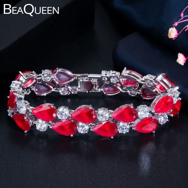 link, chain beaqueen stunning 2 rows dark rose red cubic zirconia water drop stone big wide bangle bracelet for women accessories 2021 b199, Black
link, chain beaqueen stunning 2 rows dark rose red cubic zirconia water drop stone big wide bangle bracelet for women accessories 2021 b199, Black