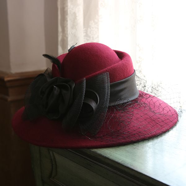 french ladies winter spring big brim wool fedora cap mesh bow flower wool felt hat elegant ladies party pillbox veil hat, Blue;gray
french ladies winter spring big brim wool fedora cap mesh bow flower wool felt hat elegant ladies party pillbox veil hat, Blue;gray