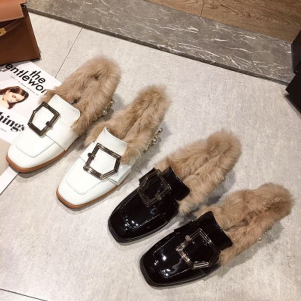 winter 2020 new square head thick middle heel fashion casual plush plush plus size wild belt with single shoes, Black
winter 2020 new square head thick middle heel fashion casual plush plush plus size wild belt with single shoes, Black