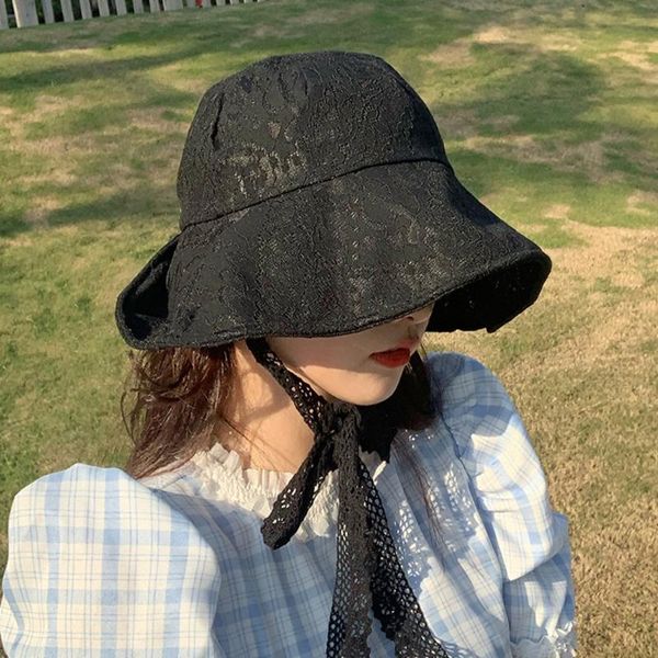 hat female japanese temperament lace tie fisherman hat female summer thin sun show face small basin, Blue;gray
hat female japanese temperament lace tie fisherman hat female summer thin sun show face small basin, Blue;gray