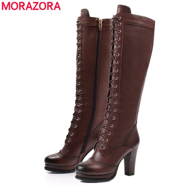 morazora 2021 new big size 34-43 genuine leather boots women high hels lace up knee high boots retro winter platform, Black
morazora 2021 new big size 34-43 genuine leather boots women high hels lace up knee high boots retro winter platform, Black