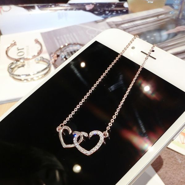 exquisite double heart necklaces pendants for women love jewellery bridesmaid gifts stainless steel link chain bijoux femme, Silver
exquisite double heart necklaces pendants for women love jewellery bridesmaid gifts stainless steel link chain bijoux femme, Silver