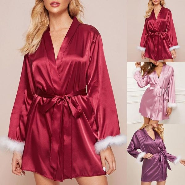 women's sleepwear lingerie bra set satin silk pajamas women robes underwear bathrobe dames bh dropship z, Black;red
women's sleepwear lingerie bra set satin silk pajamas women robes underwear bathrobe dames bh dropship z, Black;red