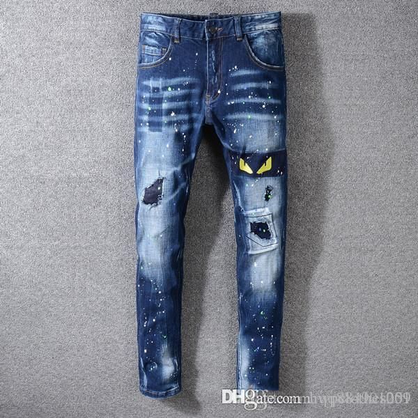 mens 2019 luxury designer clothes ripped skinny jeans fashion designer slim fit destroyed jeans denim pants for men s clothing jeans, Blue
mens 2019 luxury designer clothes ripped skinny jeans fashion designer slim fit destroyed jeans denim pants for men s clothing jeans, Blue