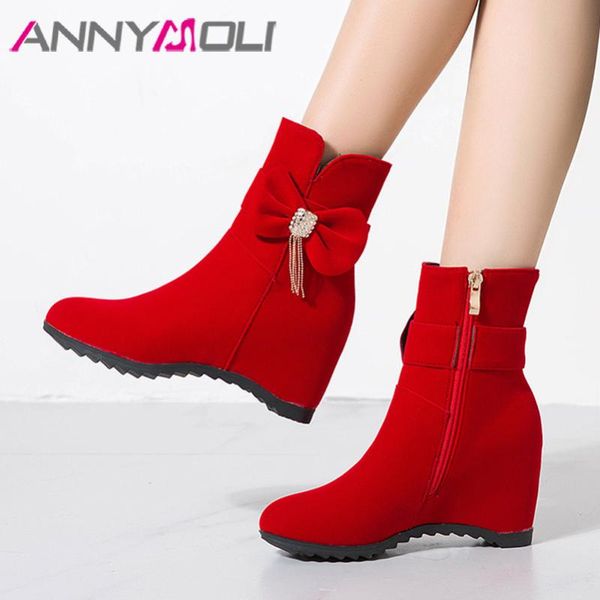 annymoli mid calf boots bow high heel woman boots height increasing shoes zip round toe ladies autumn winter black size 44
annymoli mid calf boots bow high heel woman boots height increasing shoes zip round toe ladies autumn winter black size 44