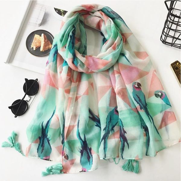 vintage fashion geometric bird scarf shawl women long scarf parrot pattern scarves tassel pashminas 180*100cm, Blue;gray
vintage fashion geometric bird scarf shawl women long scarf parrot pattern scarves tassel pashminas 180*100cm, Blue;gray