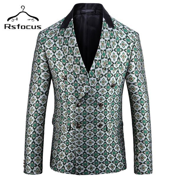 rsfocus mens double breasted blazer jacket green floral jacquard prom party blazers for men stylish dinner wedding dress xz152, White;black
rsfocus mens double breasted blazer jacket green floral jacquard prom party blazers for men stylish dinner wedding dress xz152, White;black
