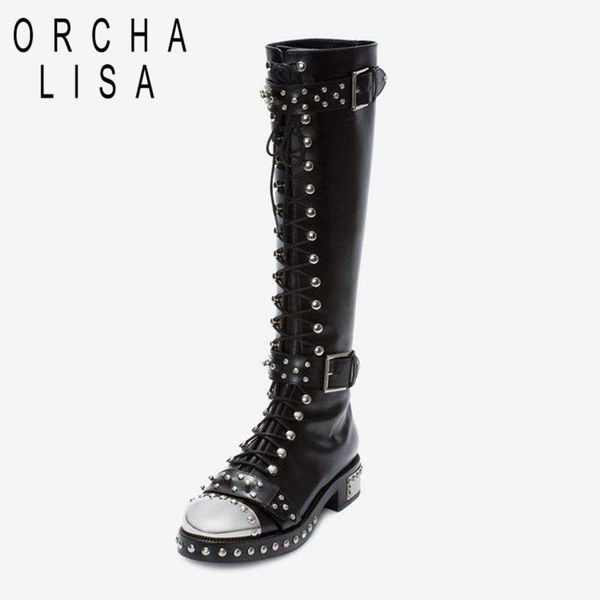 orcha lisa genuine cow leather floral long women boots round toe flats rivet lace-up riding boots female botas feminina j324, Black
orcha lisa genuine cow leather floral long women boots round toe flats rivet lace-up riding boots female botas feminina j324, Black