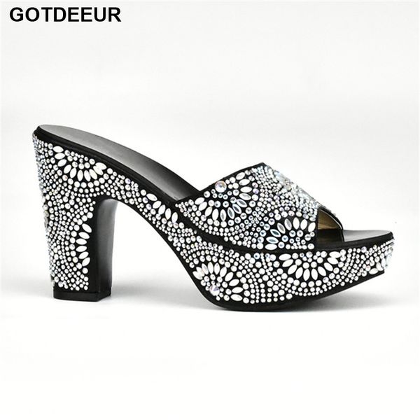 dress shoes latest women slipper elegant italian sandals for party african wedding summer high heels slip on pumps, Black
dress shoes latest women slipper elegant italian sandals for party african wedding summer high heels slip on pumps, Black