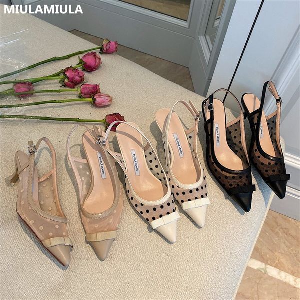miulamiula brand design air mesh polka dot 2020 korean fashion kitten heels butterfly-knot back strap pointed lady sandals, Black
miulamiula brand design air mesh polka dot 2020 korean fashion kitten heels butterfly-knot back strap pointed lady sandals, Black