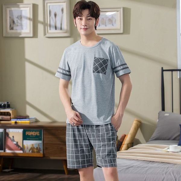 2020 summer short sleeve cotton pajama sets for men casual pants sleepwear pyjama outwear male homewear lounge wear home clothes, Black;brown
2020 summer short sleeve cotton pajama sets for men casual pants sleepwear pyjama outwear male homewear lounge wear home clothes, Black;brown