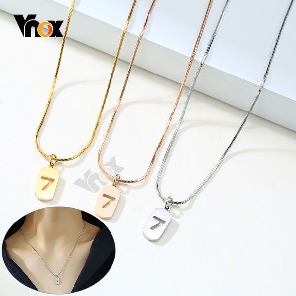 vnox trendy lucky number 7 necklaces for women female gifts jewelry with stainless steel length adjustable snake chain, Silver
vnox trendy lucky number 7 necklaces for women female gifts jewelry with stainless steel length adjustable snake chain, Silver