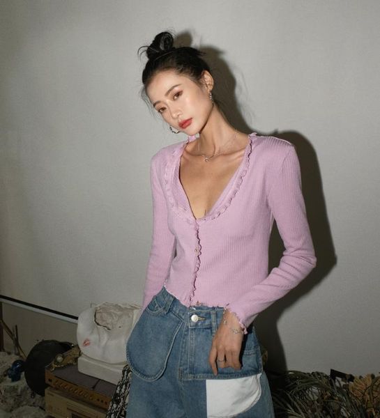 women's knits & tees girl's long-sleeved sweater thin jacket 2021 autumn fashion v neck short cardigan knitting, White
women's knits & tees girl's long-sleeved sweater thin jacket 2021 autumn fashion v neck short cardigan knitting, White