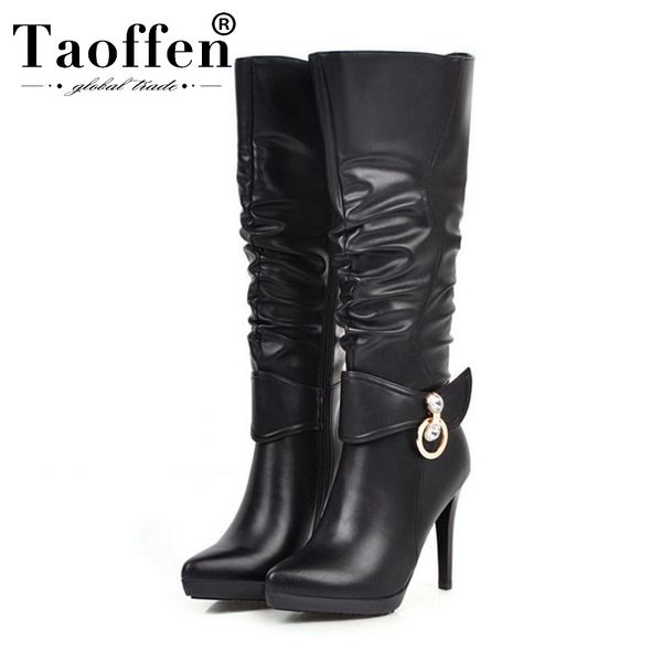 boots taoffen arrival ladies buckle party knee high platform pointed toe motorcycle office women size 34-40, Black
boots taoffen arrival ladies buckle party knee high platform pointed toe motorcycle office women size 34-40, Black