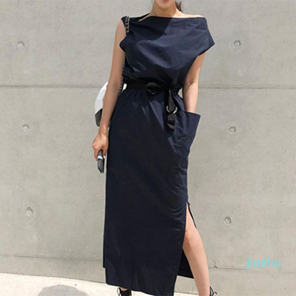summer dresses for women slash neck hem split big pocket waist lace up slim dress female korean fashion tide, Black;gray
summer dresses for women slash neck hem split big pocket waist lace up slim dress female korean fashion tide, Black;gray